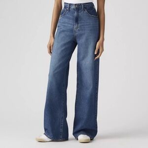 Levis Womens Cinch Baggy Jeans Chasing Dreams Wide Leg Denim Cotton Size 26x29